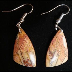 Jasper sterling silver dangle earrings